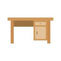 Flat desk for remote work setups vector