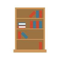 Flat bookcase for digital library apps vector