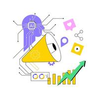 AI-Driven Content Distribution abstract concept illustration. vector