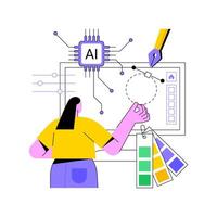 AI-Powered Graphic Design abstract concept illustration. vector