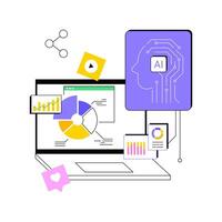 AI-Enhanced Content Performance Analytics abstract concept illustration. vector