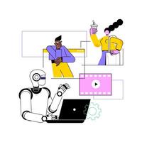 AI-Powered Visual Storytelling abstract concept illustration. vector