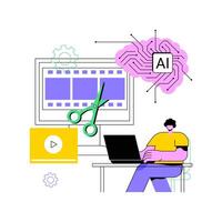AI-Enhanced Editing abstract concept illustration. vector