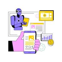 AI-Driven Content Curation abstract concept illustration. vector