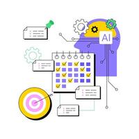 AI-Driven Editorial Calendar Management abstract concept illustration. vector