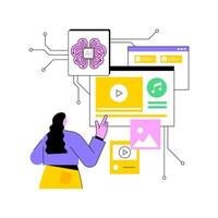 AI-Enhanced Interactive Content abstract concept illustration. vector