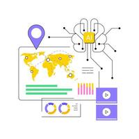 AI-Enhanced Content Localization abstract concept illustration. vector
