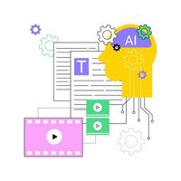 AI-Powered Scriptwriting abstract concept illustration. vector