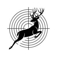Deer in Crosshairs Silhouette Hunting Target Concept vector