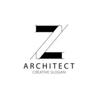 Letter Z architecture logo for architect and construction company. vector