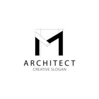 Letter M architecture logo for architect and construction company. vector