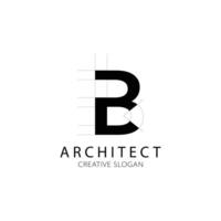Letter B architecture logo for architect and construction company. vector