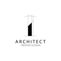 Letter I architecture logo for architect and construction company. vector