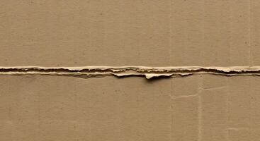 A piece of cardboard with a crack in it photo