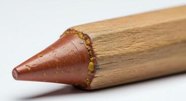 A close up of a pencil with a brown tip photo