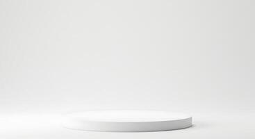 3d render of a white pedestal on a plain surface photo