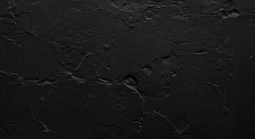 Black concrete wall background with cracks photo