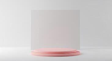 Pink mockup with blank paper on white background photo