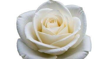 A white rose is shown on a white background photo