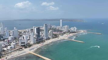 High Angle of Bocagrande at Cartagena de India in Bolivar Colombia . Awesome Background. video