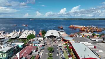 Awesome Port of Ceasa in Manaus Amazonas in Brazil. Scenic Scene. video