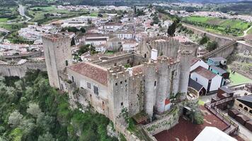 High Angle of Obidos Skyline at Obidos District of Leiria in Portugal . Awesome Landscape. video