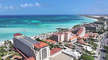 Scenic Palm Beach in Oranjestad Caribbean Netherlands Aruba.. Awesome Scene. video