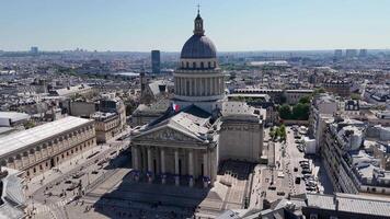 Above view of pantheon at Paris ile de france in France. Scenic Background. video