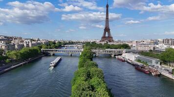 Above view of Eiffel Tower in Paris Island of France in France. Stunning Scenery. video