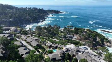 Above view of Coastal Erosion in Highway 1 California in United States.. Awesome Background. video