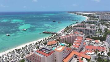Exterior Palm Beach at Oranjestad Caribbean Netherlands in Aruba.. Stunning Scenery. video