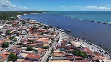 Aerial View of Downtown City in Porto Seguro Bahia in Brazil. Scenic Landscape. video