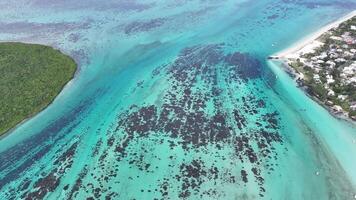 Above view of Blue Bay in Port Louis Mauritius Island in Mauritius . Stunning Background. video