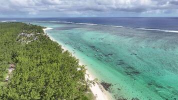 High Angle of Le Morne Beach in Port Louis Mauritius Island in Mauritius.. Famous Scenery. video