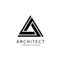 Abstract triangle architecture logo for architect and construction company. vector