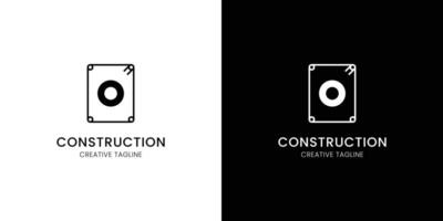 Letter O for construction company with rebar vector