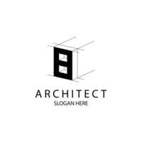 Letter B 3D logo template for your architecture and construction brand vector