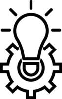 Cogwheel and Light Bulb Icon Symbol vector