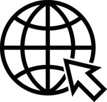 Earth Globe with Cursor Pointer Icon vector