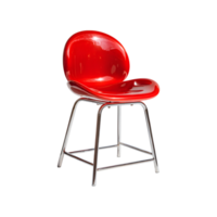 Modern Red Plastic Counter Stool with Chrome Legs Contemporary Home Furniture Design png