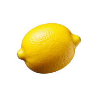 Isolated image of a ripe yellow lemon with a textured peel on a transparent background png