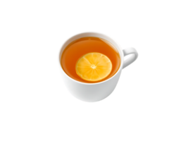 Tea with Lemon Slice in a White Cup png