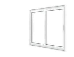 A bright white sliding window with transparent glass on a transparent backdrop png