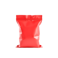 Red Plastic Pouch Mockup on Transparent Background png