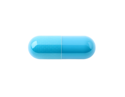 Close-up of a Blue Capsule Pill on a Transparent Background png