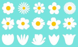 Flat Flowers art icon illustration design. Foliage line art drawing with abstract shape. vector