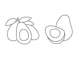 Illustration avocado line art simple with blank background vector