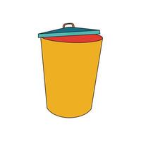 Illustration trash garbage retro outline unique design vector
