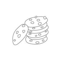 Illustration cookies line art unique design vector
