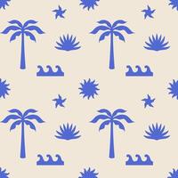 Sea beach seamless pattern with palm trees. Seamless pattern. Background, print vector